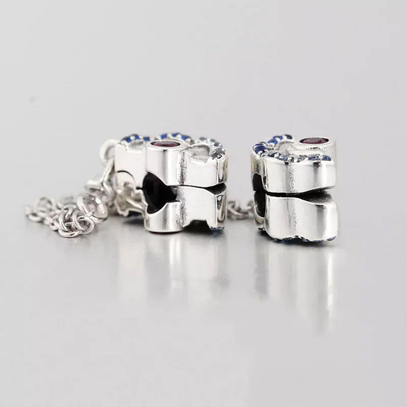 (afbeelding voor) PANDORA Blue Pink Fan Veiligheidsketting Clipbedel - 798163SRUMX - Bekijken 3