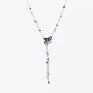 (afbeelding voor) PANDORA Blue Pink Fan Y Halsketting - 398183SRUMX-45