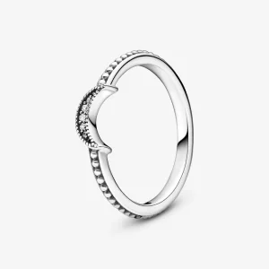 (afbeelding voor) PANDORA Crescent Moon Beaded Ring - 199156C01