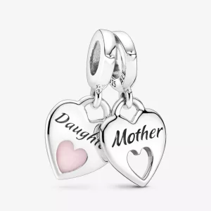 (afbeelding voor) PANDORA Double Heart Split Hangende Bedel - 799187C01