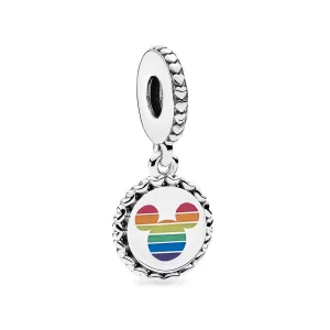 (afbeelding voor) Pandora Style Disney, Mickey Mouse Regenboog Hangende Bedel - P400036052279