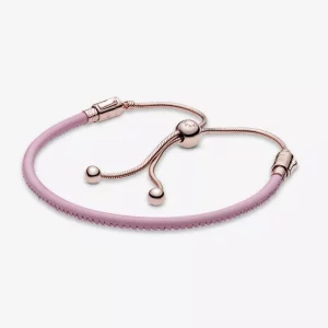 (afbeelding voor) Pandora Moments Pink Leather Slider Bracelet - 589002C01