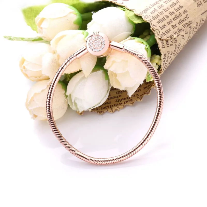(afbeelding voor) Pandora Moments Sprankelende Crown O Snake Chain Armband - 589046C01 - Bekijken 3