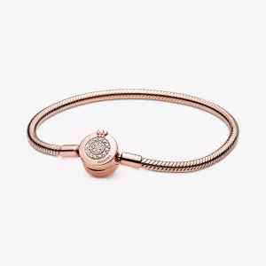(afbeelding voor) Pandora Moments Sprankelende Crown O Snake Chain Armband - 589046C01