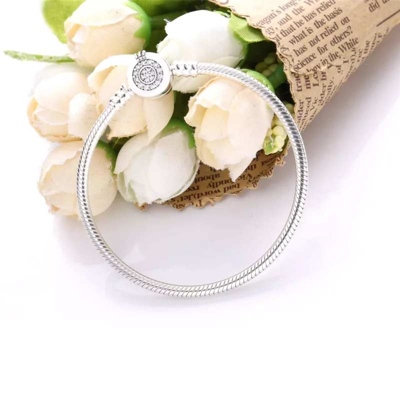 (afbeelding voor) Pandora Moments Sprankelende Crown O Snake Chain Armband - 599046C01 - Bekijken 3
