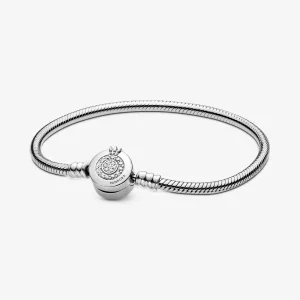 (afbeelding voor) Pandora Moments Sprankelende Crown O Snake Chain Armband - 599046C01