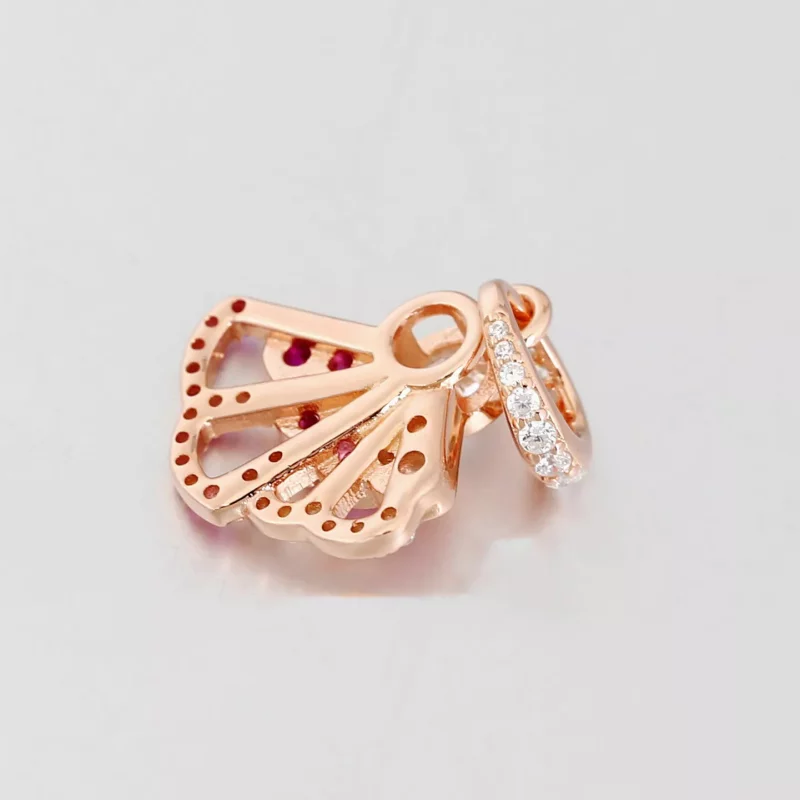 (afbeelding voor) PANDORA Pink Fan Oorhangers - 788147C01 - Bekijken 3