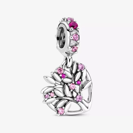 (afbeelding voor) Pink Heart Family Tree Dangle Charm 799153c01