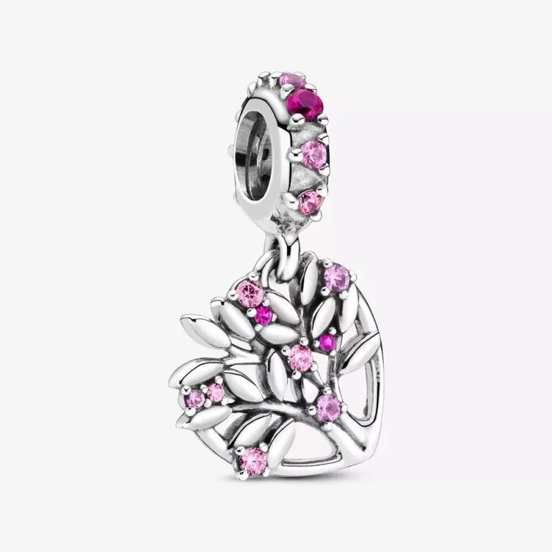 (afbeelding voor) Pink Heart Family Tree Dangle Charm 799153c01