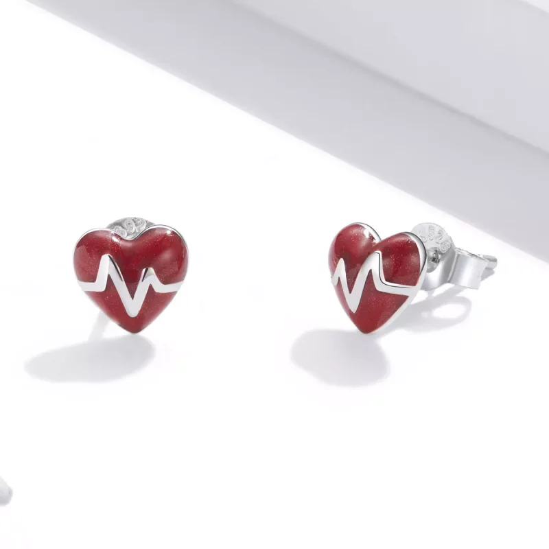 (afbeelding voor) Pandora Style Angel In White Love Heartbeat oorknopjes Oorknopjes - SCE968 - Bekijken 3