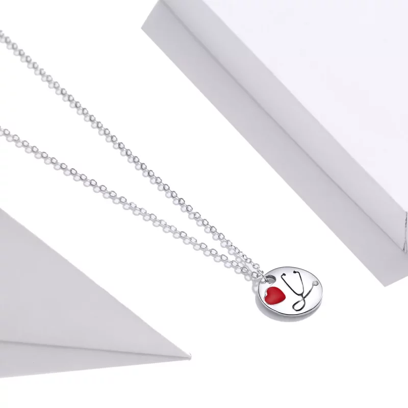 (afbeelding voor) Pandora Style Engel In Witte Liefde Stethoscoop Hanger Ketting Chain Ketting - S - Bekijken 2