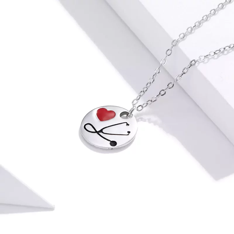 (afbeelding voor) Pandora Style Engel In Witte Liefde Stethoscoop Hanger Ketting Chain Ketting - S - Bekijken 3