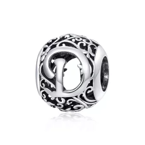 Pandora Style Opengewerkte bloem Letter D Bedel - SCC1444-D (afbeelding voor) Pandora Style Opengewerkte bloem Letter D Bedel - SCC1444-D