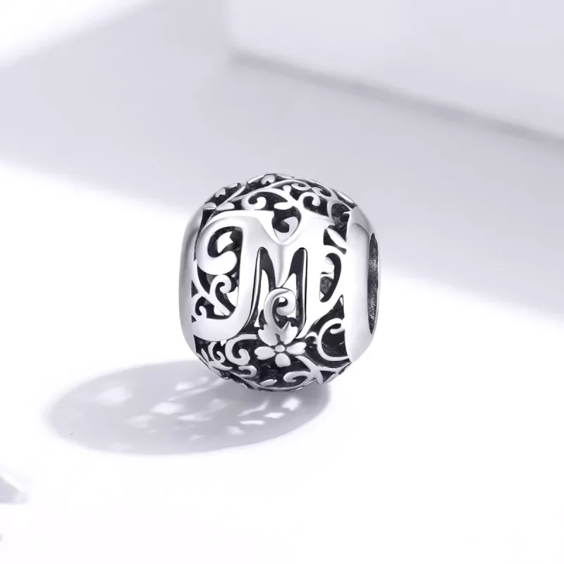 (afbeelding voor) Pandora Style Opengewerkte Bloem Letter M Bedel - SCC1444-M - Bekijken 2