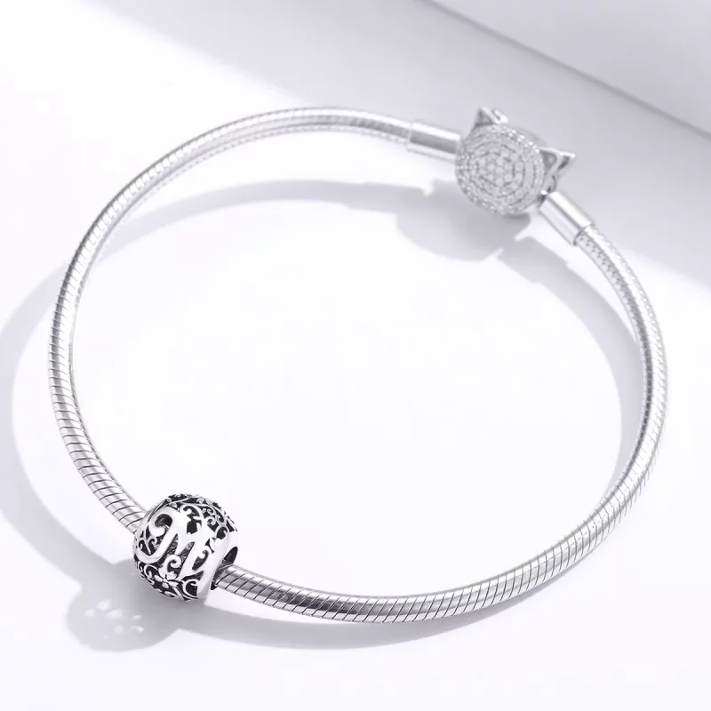 (afbeelding voor) Pandora Style Opengewerkte Bloem Letter M Bedel - SCC1444-M - Bekijken 3