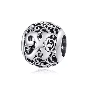 (afbeelding voor) Pandora Style Opengewerkte Bloem Letter X Bedel - SCC1444-X