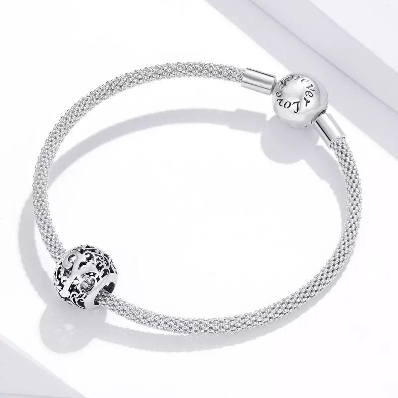 (afbeelding voor) Pandora Style Opengewerkte Bloem Letter Y Bedel - SCC1444-Y - Bekijken 3