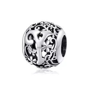 (afbeelding voor) Pandora Style Opengewerkte Bloem Letter Y Bedel - SCC1444-Y