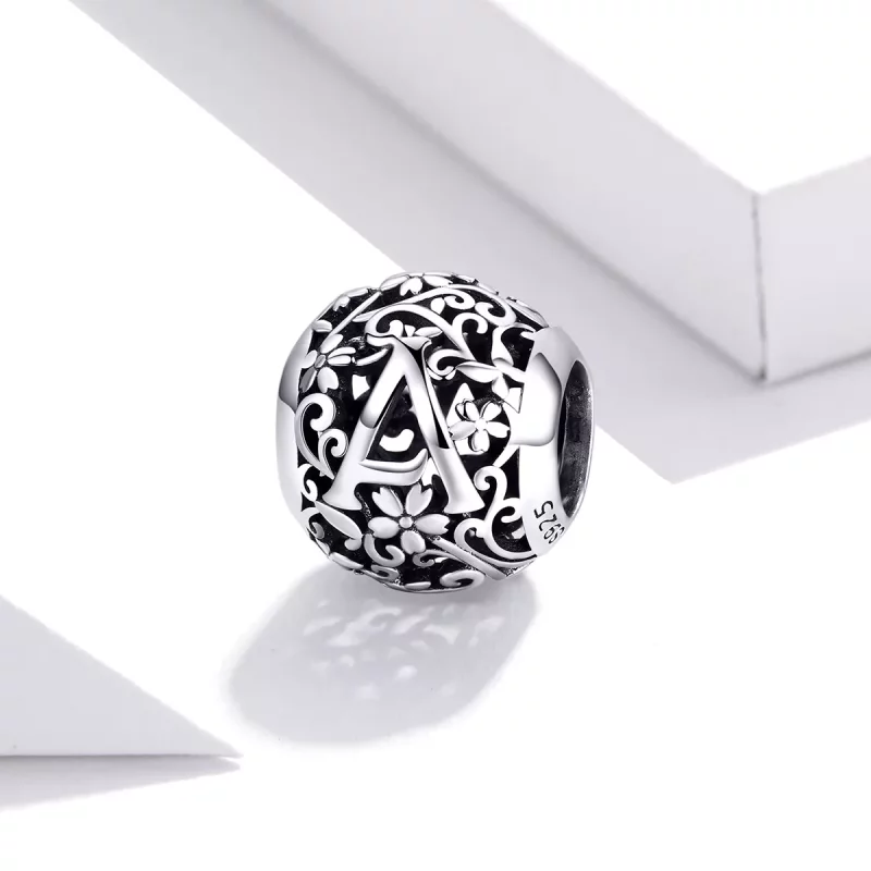 (afbeelding voor) Pandora Style Opengewerkte bloemenletter A Bedel - SCC1444-A - Bekijken 2