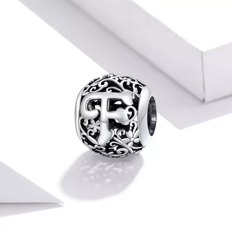 (afbeelding voor) Pandora Style Opengewerkte bloemenletter F Bedel - SCC1444-F - Bekijken 2