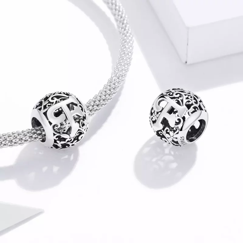 (afbeelding voor) Pandora Style Opengewerkte bloemenletter F Bedel - SCC1444-F - Bekijken 4