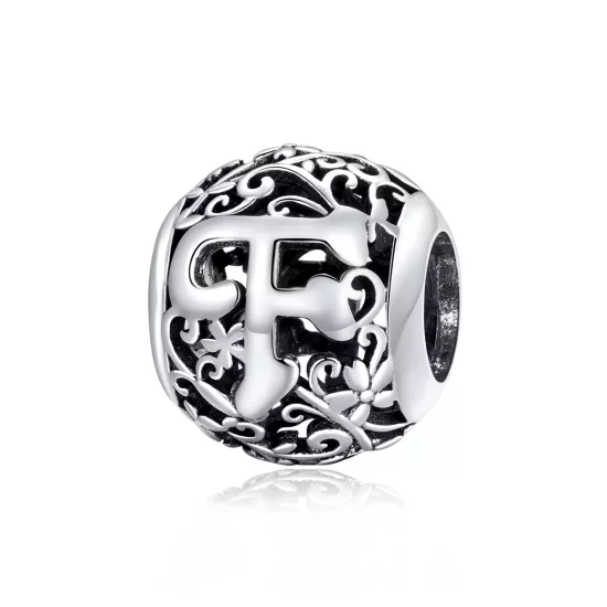 (afbeelding voor) Pandora Style Opengewerkte bloemenletter F Bedel - SCC1444-F