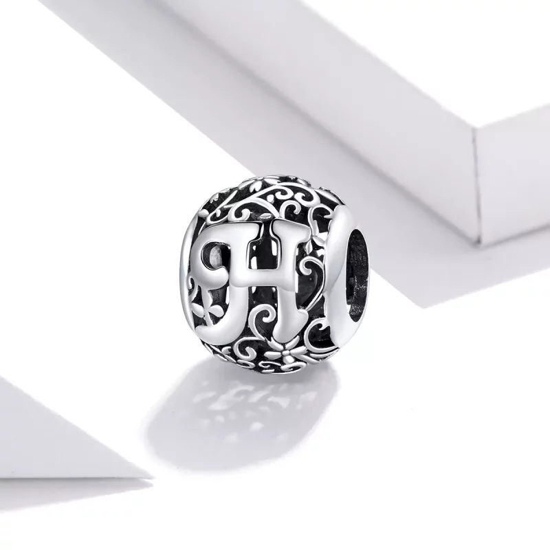 (afbeelding voor) Pandora Style Opengewerkte bloemenletter H Bedel - SCC1444-H - Bekijken 2