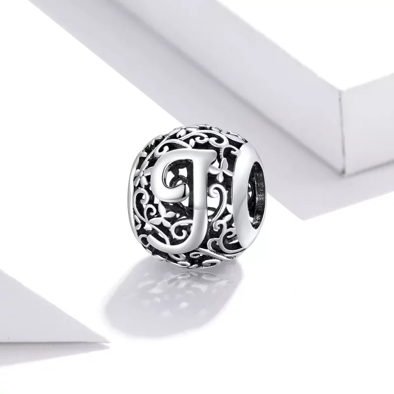 (afbeelding voor) Pandora Style Opengewerkte bloemenletter J Bedel - SCC1444-J - Bekijken 2