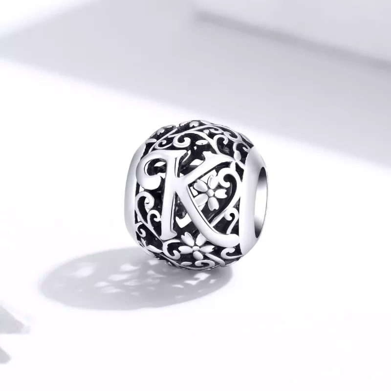 (afbeelding voor) Pandora Style Opengewerkte bloemenletter K Bedel - SCC1444-K - Bekijken 2