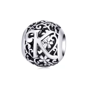 (afbeelding voor) Pandora Style Opengewerkte bloemenletter K Bedel - SCC1444-K