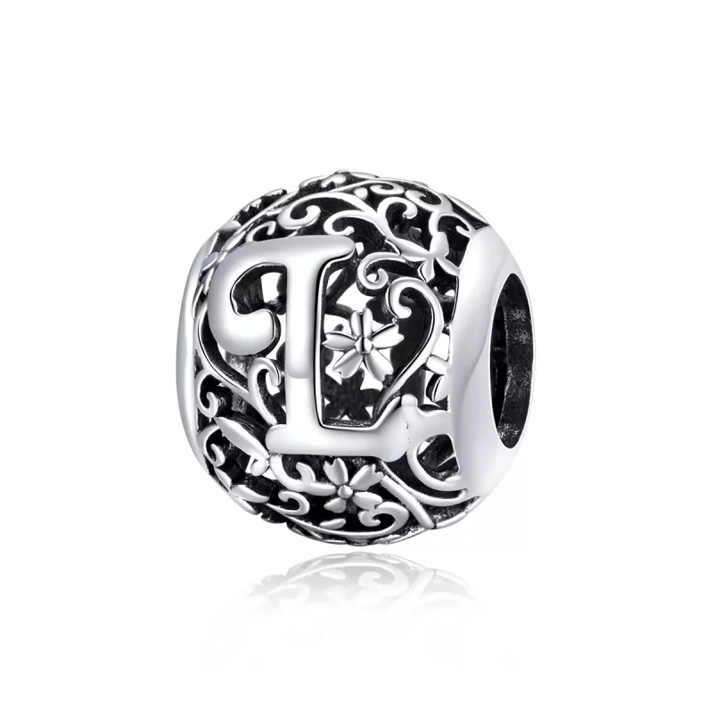 (afbeelding voor) Pandora Style Opengewerkte bloemenletter L Bedel - SCC1444-L