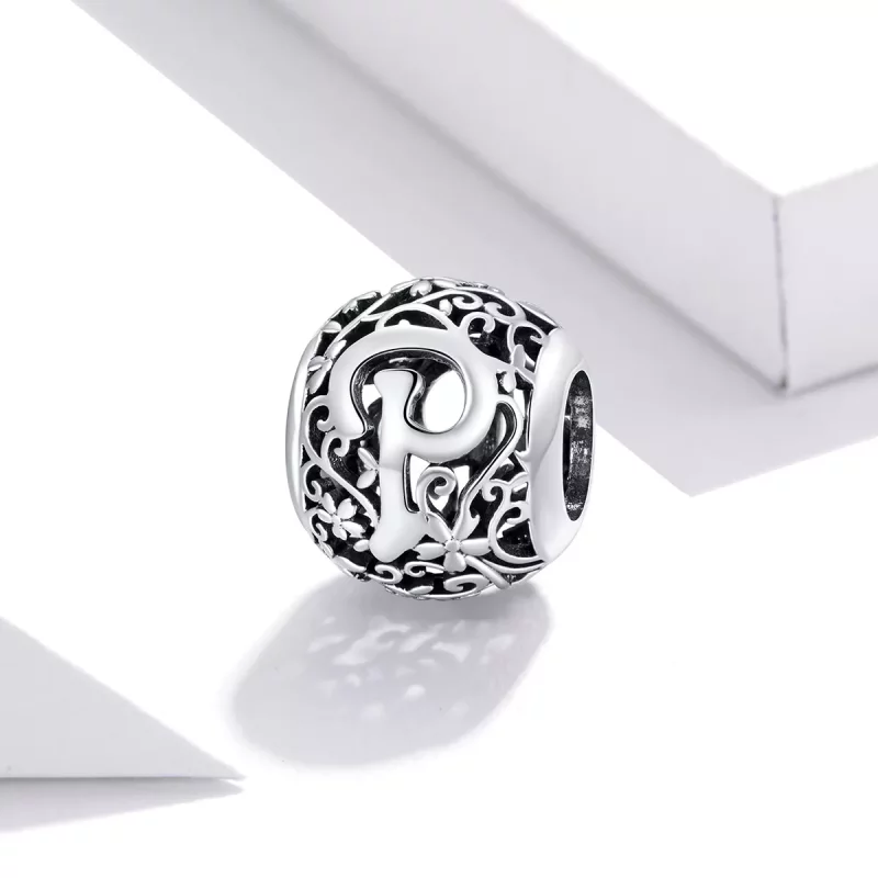 (afbeelding voor) Pandora Style Opengewerkte bloemenletter P Bedel - SCC1444-P - Bekijken 2