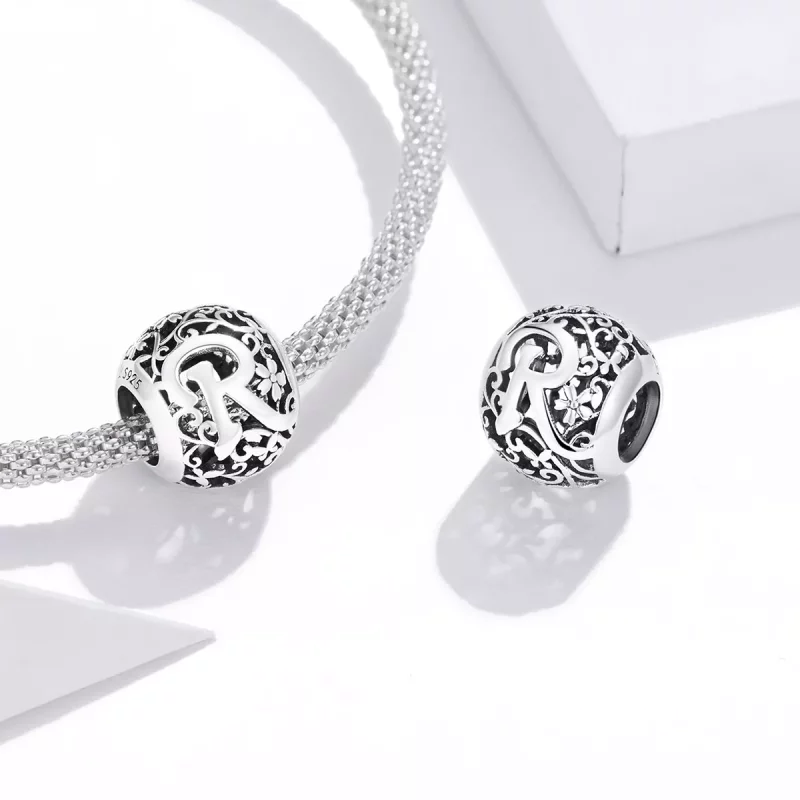 (afbeelding voor) Pandora Style Opengewerkte bloemenletter R Bedel - SCC1444-R - Bekijken 4