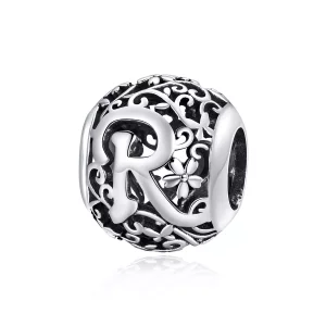 (afbeelding voor) Pandora Style Opengewerkte bloemenletter R Bedel - SCC1444-R