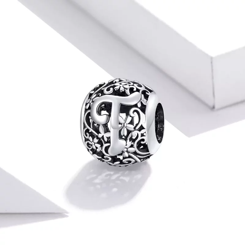 (afbeelding voor) Pandora Style Opengewerkte bloemenletter T Bedel - SCC1444-T - Bekijken 2