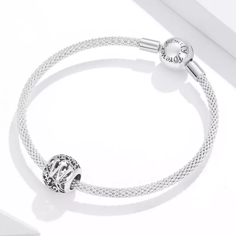 (afbeelding voor) Pandora Style Opengewerkte bloemenletter W Bedel - SCC1444-W - Bekijken 3