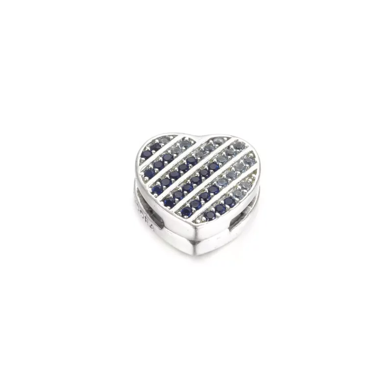 (afbeelding voor) PANDORA Blauw Pavé Hart Clip Bedel - 799346C01 - Bekijken 5