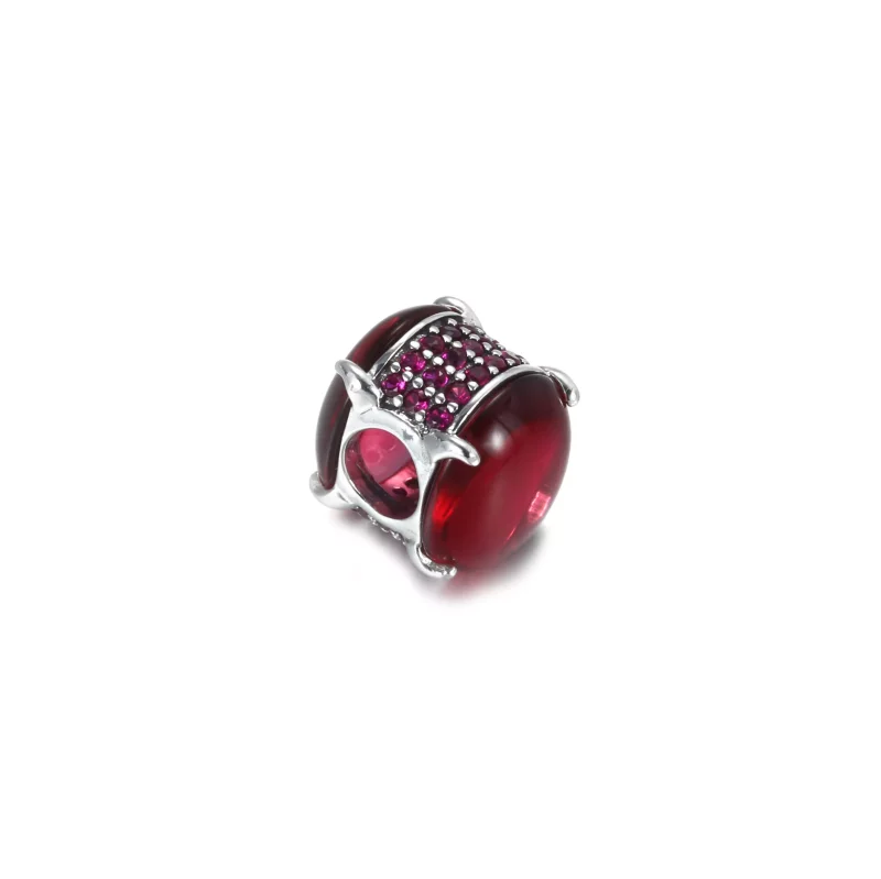(afbeelding voor) PANDORA Fuchsia Rose Oval Cabochon Bedel - 799309C01 - Bekijken 3