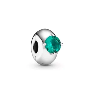 (afbeelding voor) PANDORA Green Round Solitaire Clip Bedel - 799204C03