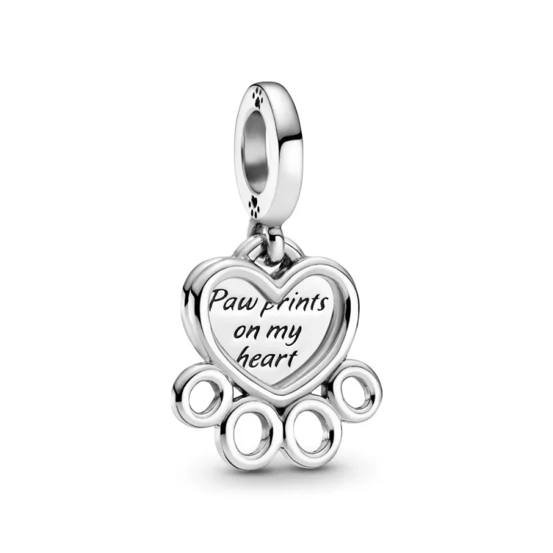 (afbeelding voor) PANDORA Hearts & Paw Print Hangende Bedel - 799360C00