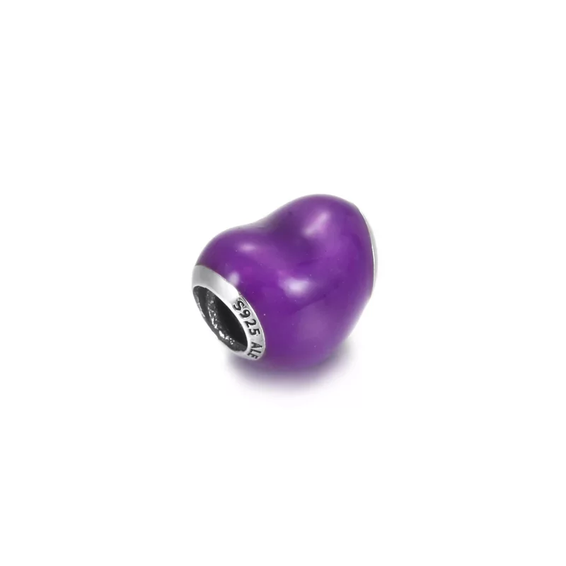 (afbeelding voor) Metallic Purple Heart Bedel 799291c01 - Bekijken 3