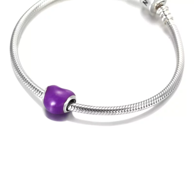 (afbeelding voor) Metallic Purple Heart Bedel 799291c01 - Bekijken 5