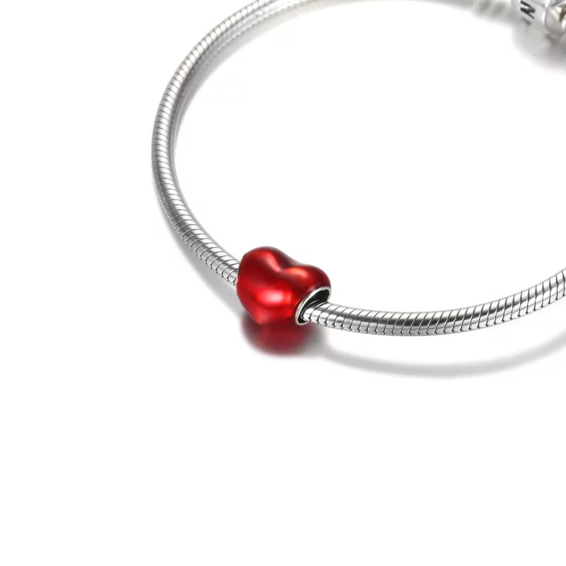 (afbeelding voor) Metallic Red Heart Bedel 799291c02 - Bekijken 5
