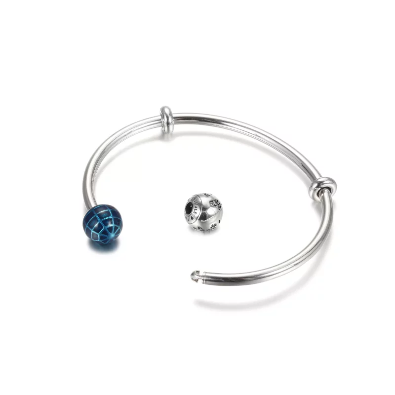 (afbeelding voor) PANDORA blauwe planeet en bol Open Bangle - 599223C01 - Bekijken 5