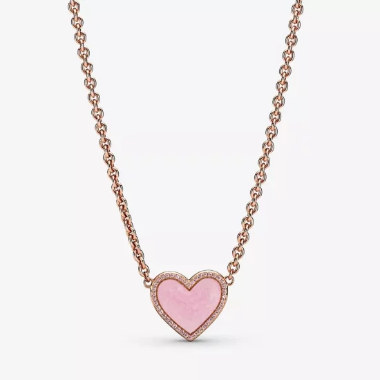 (afbeelding voor) PANDORA Het roze Hart van de Werveling Ketting - 389279C01