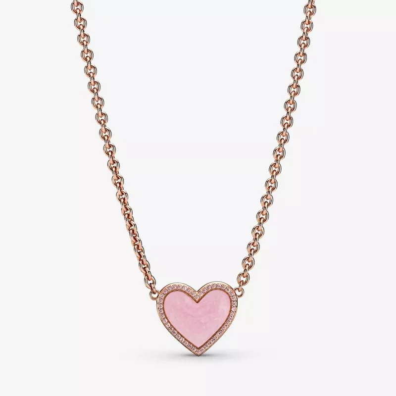 (afbeelding voor) PANDORA Het roze Hart van de Werveling Ketting - 389279C01