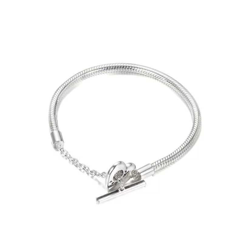 (afbeelding voor) Pandora Moments Heart T-Bar Snake Chain Bracelet - 599285C00 - Bekijken 3