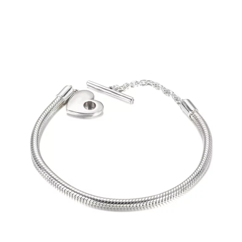 (afbeelding voor) Pandora Moments Heart T-Bar Snake Chain Bracelet - 599285C00 - Bekijken 4