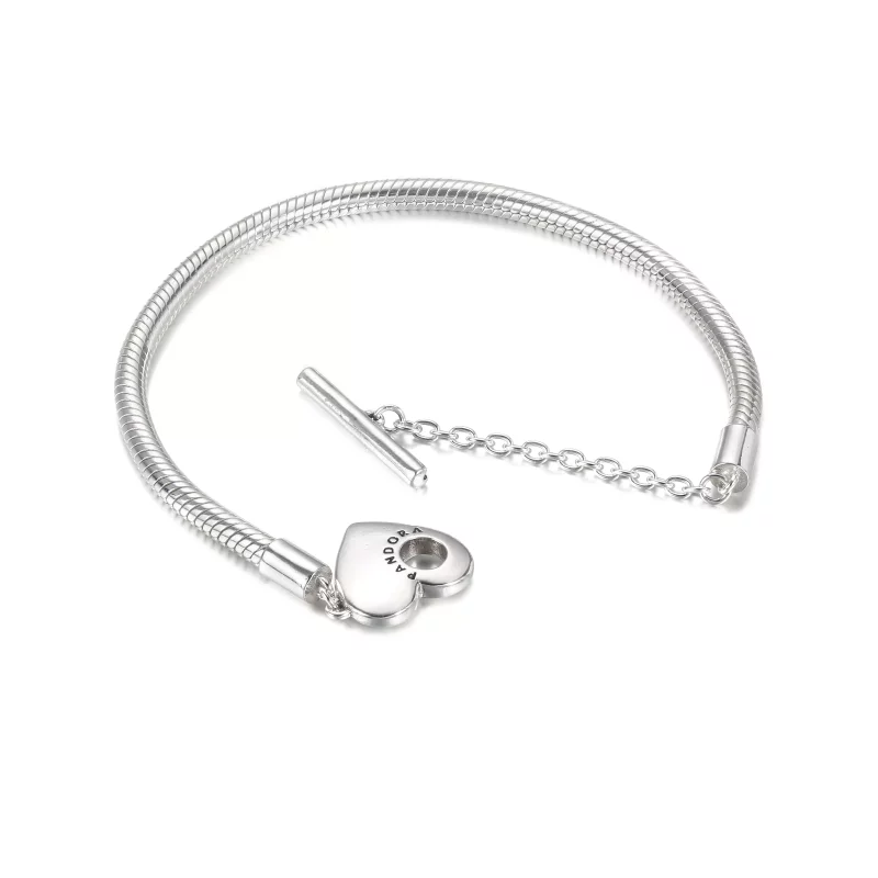(afbeelding voor) Pandora Moments Heart T-Bar Snake Chain Bracelet - 599285C00 - Bekijken 5