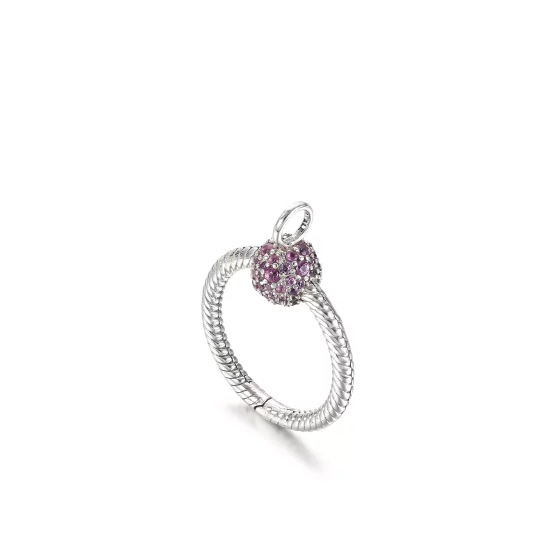 (afbeelding voor) Pandora Moments Small Pink Pavé O Pendant - 399097C02 - Bekijken 2
